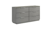 Elara Dresser – Two-Tone High-Gloss Marble & Lacquer Finish with Spacious Drawers and Metal-Finished Legs- Gray (Includes Dresser Only)      same asG150108690  (NJ inventory)