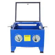 Blue Steel Bench Top Portable Sand Blaster Cabinet Kit 25 Gallon with 80 PSI Capacity