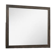 Elegant Monica Dark Oak Mirror with Clean Lines Rubber Wood 44x37 Inch