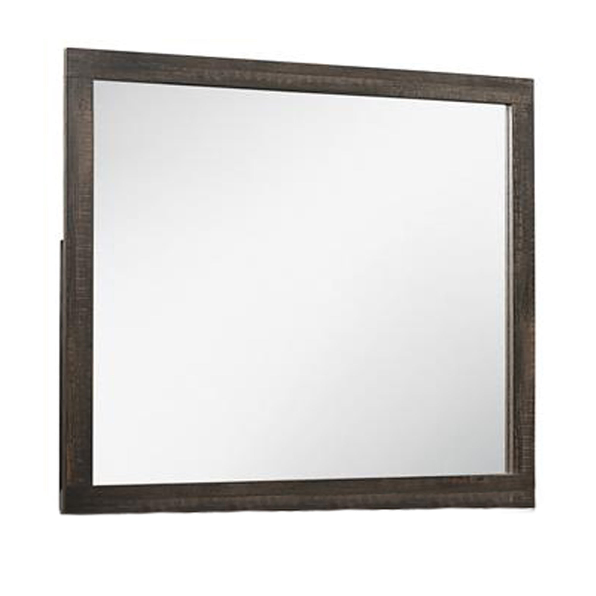 Elegant Monica Dark Oak Mirror with Clean Lines Rubber Wood 44x37 Inch
