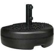 Outsunny Half Round Umbrella Base, Sand or Water Filled Half Patio Umbrella Stand Holder for Lawn, Deck, Backyard and Garden, 40lb Capacity Water or 46lb Capacity Sand, Fit 1.5'or 2' Pole, Black