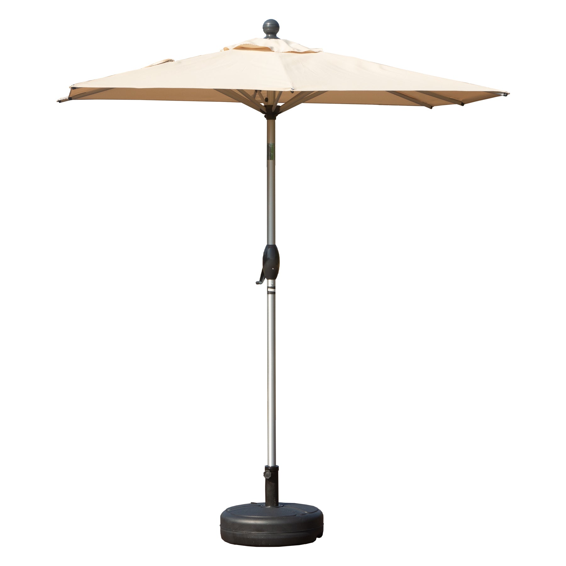 Rectangle Patio Umbrella with Crank Lift and Tilt Function, Beige (Base not included)