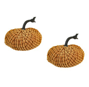 Set of 2, 6.5x6.5x6'H Chenille Weighted Pumpkin orange, Pumpkin Ornament Decor for Holiday Harvest Festival Fall Festival & Thanksgiving