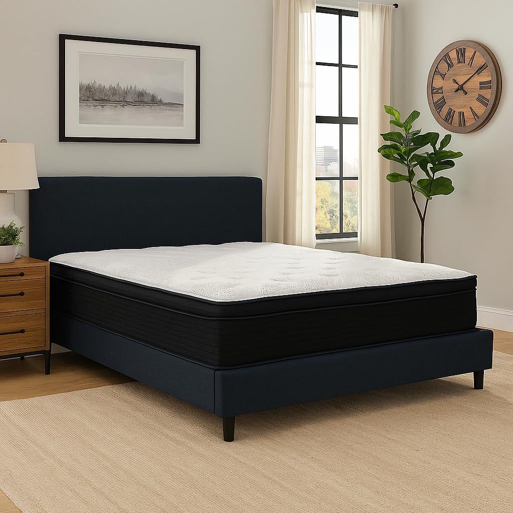 Hybrid 13 Inch Plush King Mattress with Pocketed Coils