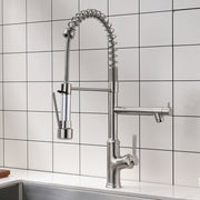 Kitchen Faucet with Pull Down Sprayer Brushed Nickel Stainless Steel Single Handle 
 Kitchen Sink Faucets