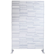 Outdoor & Indoor Freestanding Metal Privacy Screen 76' H x 48' W, Decorative Privacy Fence Panels White