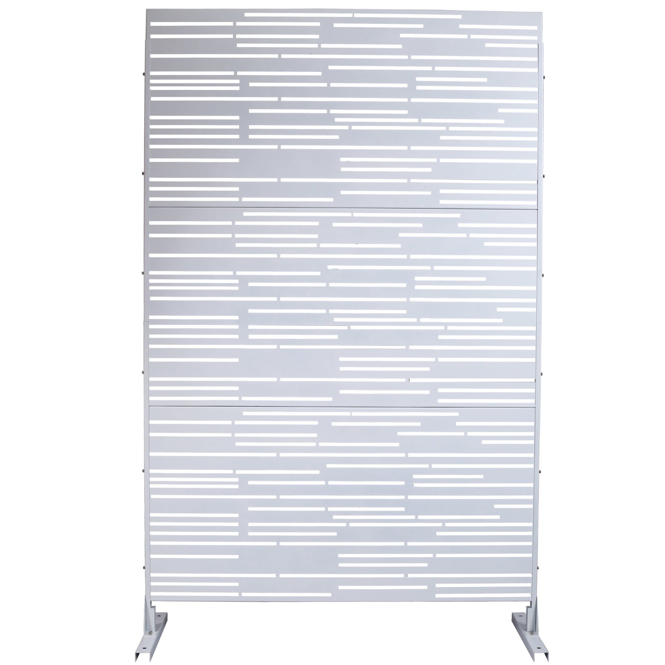 Outdoor & Indoor Freestanding Metal Privacy Screen 76' H x 48' W, Decorative Privacy Fence Panels White