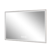 Modern LED Bathroom Vanity Mirror with Aluminum Frame, 45° Beveled Lights, Anti-Fog, 48x32in