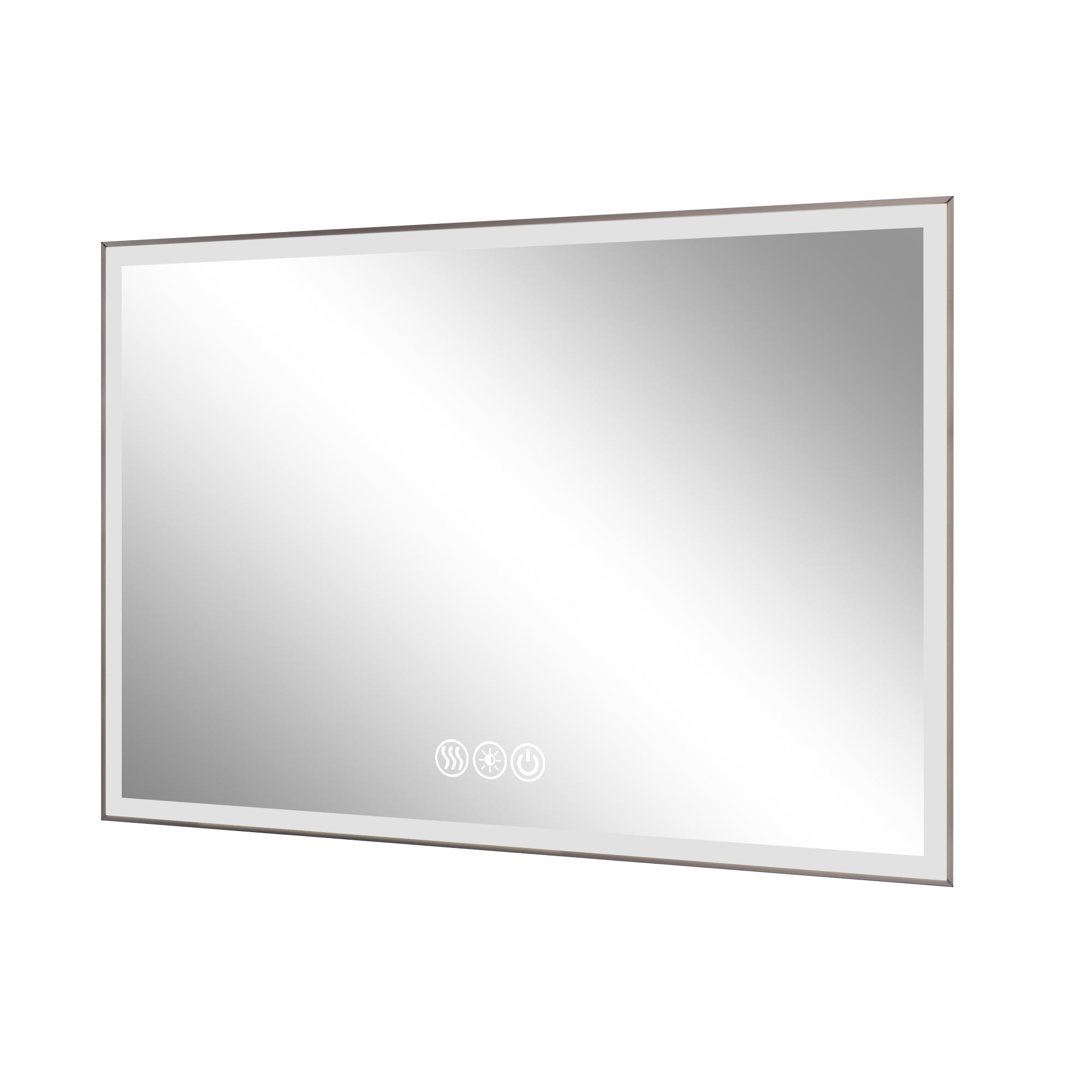 Modern LED Bathroom Vanity Mirror with Aluminum Frame, 45° Beveled Lights, Anti-Fog, 48x32in