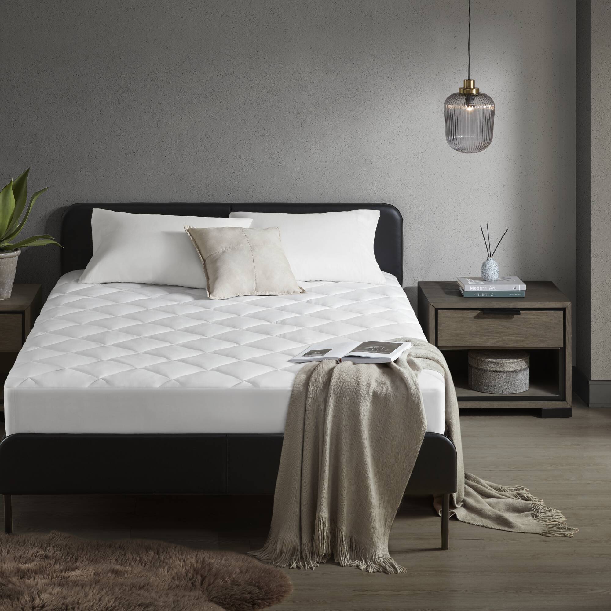 Overfilled Deep Pocket Mattress Pad White Full