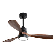 48 Inch Low Profile Ceiling Fan DC 3 Solid Wood Fan Blade Noiseless Reversible Motor Remote Control With Light
