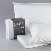 Bamboo Cotton Sheets Soft and Smooth with Viscose from Bamboo White Queen