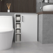 Meller Wall-Mounted Medicine Cabinet With 1 Door And 3 Open Shelves, Modern Bathroom Storage Organizer, White