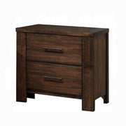 Classic Oak Finish Nightstand with Two Drawers Wooden Bedroom Furniture 1pc