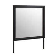 ADELAIDE Brown Mirror with Sleek Silver Finish and Black Trim in Solid Wood and MDF