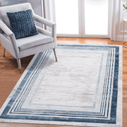 MARFI Collection 5X7 Blue / Ivory / Bordered Area Rug