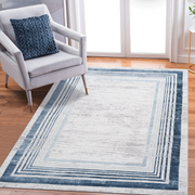MARFI Collection 8X10 Blue / Ivory / Bordered Area Rug