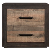 Contemporary Style Bedroom Nightstand Natural Wood Grain Look Two Tone Finish Bed Side Table Faux Wood Veneer