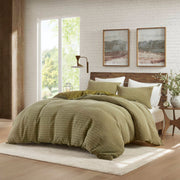 3PCS Full/Queen Waffle Washed Duvet Set