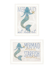 'Two Mermaids' 2-Piece Vignette by Kate Sherrill, Ready to Hang Framed Print, White Frame