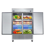 ORIKOOL 54' Commercial Refrigerator 49 Cu.ft with 2 Solid Door Reach-In Refrigerators Stainless Steel ETL Approved Upright Fridge Storage