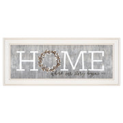 'Home-Where Our Story Begins' by Marla Rae, Ready to Hang Framed print, White Frame