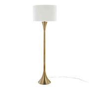 Lenuxe 65' Contemporary Metal Floor Lamp in Gold Metal with White Linen Shade from Grandview Gallery by LumiSource