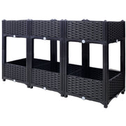 Planter Raised Beds - Elevated Planter Garden Box with Drainage Plug Raised Garden Beds for Vegetable/Flower/Herb Outdoor Standing Planter Beds Gardening Kit,Black,47.2'x15.7'x27.7'