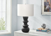 Lighting, 26'h, Black Ceramic, Ivory / Cream Shade, Contemporary