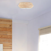 Boho Bamboo Flush Mount Ceiling Light Natural See below