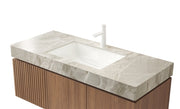 48' MURI Light Gray Sintered Stone Countertop & Ceramic Basin, NO Cabinet, NO Faucet and Sink Cover