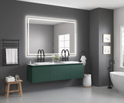 84 x 48 Inch LED Bathroom Mirror with Front and Backlight, Wall Mounted Vanity Mirror with Aluminum Frame, Anti-Fog, Memory, 3 Colors, Stepless Dimmable