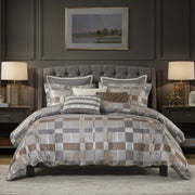 9 PCS King Jacquard Oversized Duvet Style Comforter Set Taupe