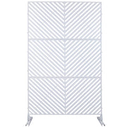 Outdoor & Indoor Privacy Screen Metal Privacy Screen 76' H×48' W, Freestanding Decorative Privacy Screen for Deck Balcony Patio, Privacy Fence Panels for Outside Lawn Garden PS113 WHITE