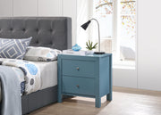Charming Teal Two-Drawer Nightstand