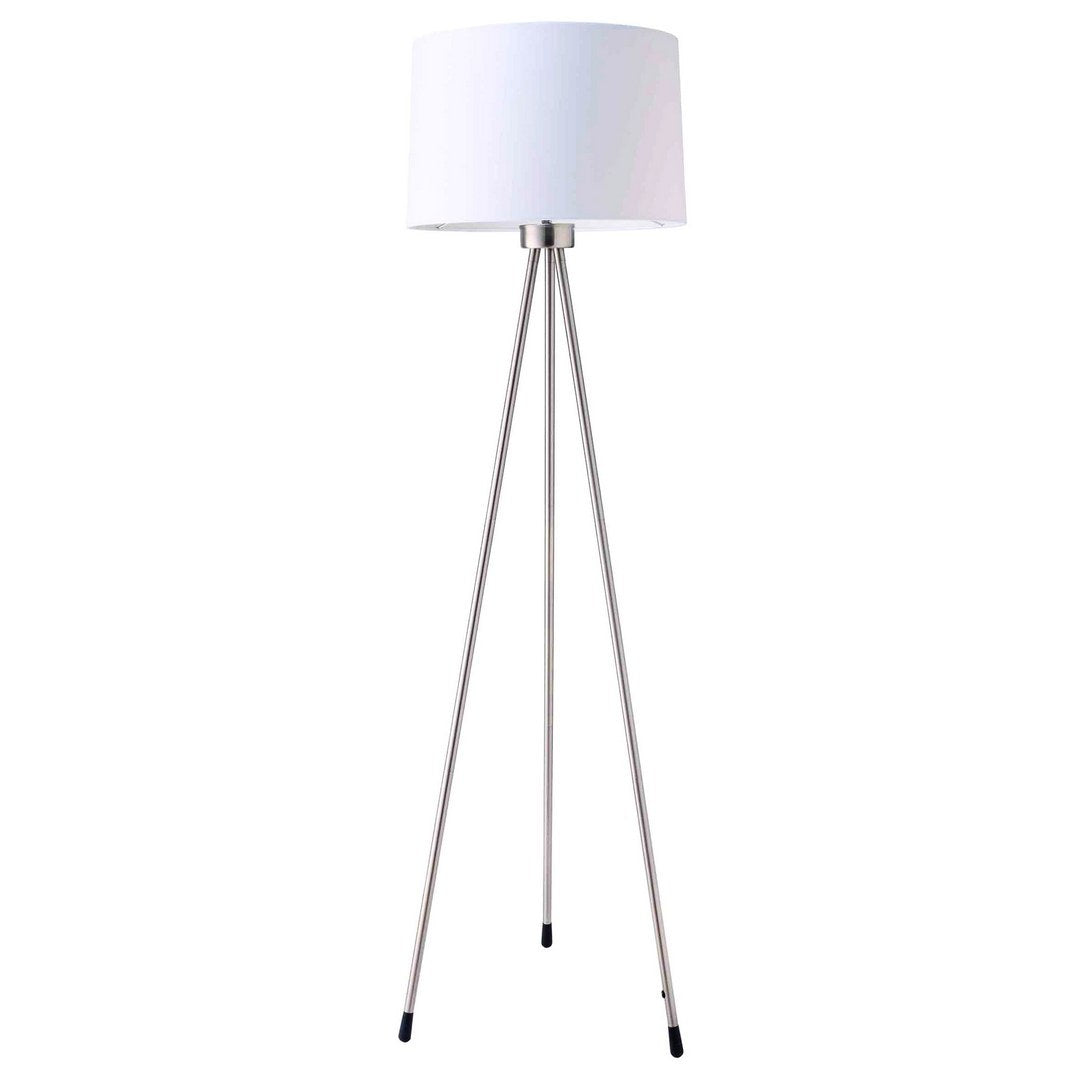59' Tall Metal Floor Lamp with White finish, Contemporary Design