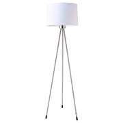 59' Tall Metal Floor Lamp with White finish, Contemporary Design