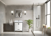 White Bath Vanity 30 in. W x 22 in. D, with White Quartz Top
