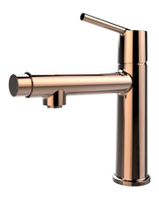 Rose Gold Single Handle Bathroom Faucet for 1 or 3 Holes ,Fountain and Flow Mode Two-in-one function,Deck Mount Laundry Vanity Sink Faucet with Two 9/16' Hoses
