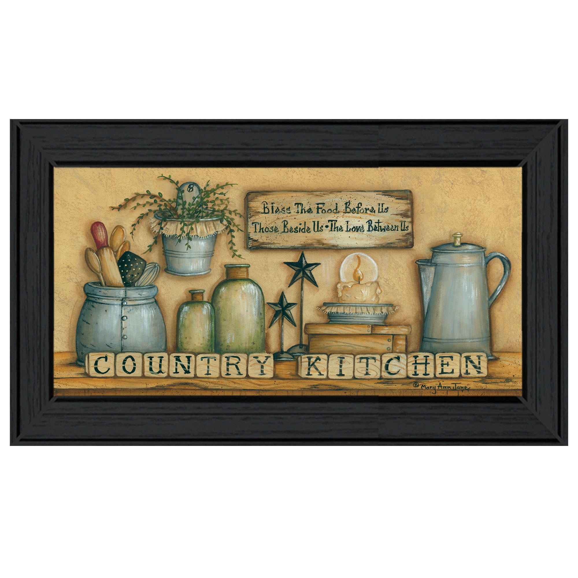 'Country Kitchen' By Mary Ann June, Ready to Hang Framed Print, Black Frame