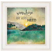 'Sunshine And Lake Water' by Marla Rae, Ready to Hang Framed Print, White Frame