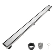 30 Inch Linear Shower Drain with Removable Cover, 304 Stainless Steel Shower Floor Drain with Hair Strainer and Leveling Feet