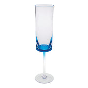 Oval Halo Blue Acrylic Champagne Flutes Set of 4, Unbreakable Mimosa Glasses