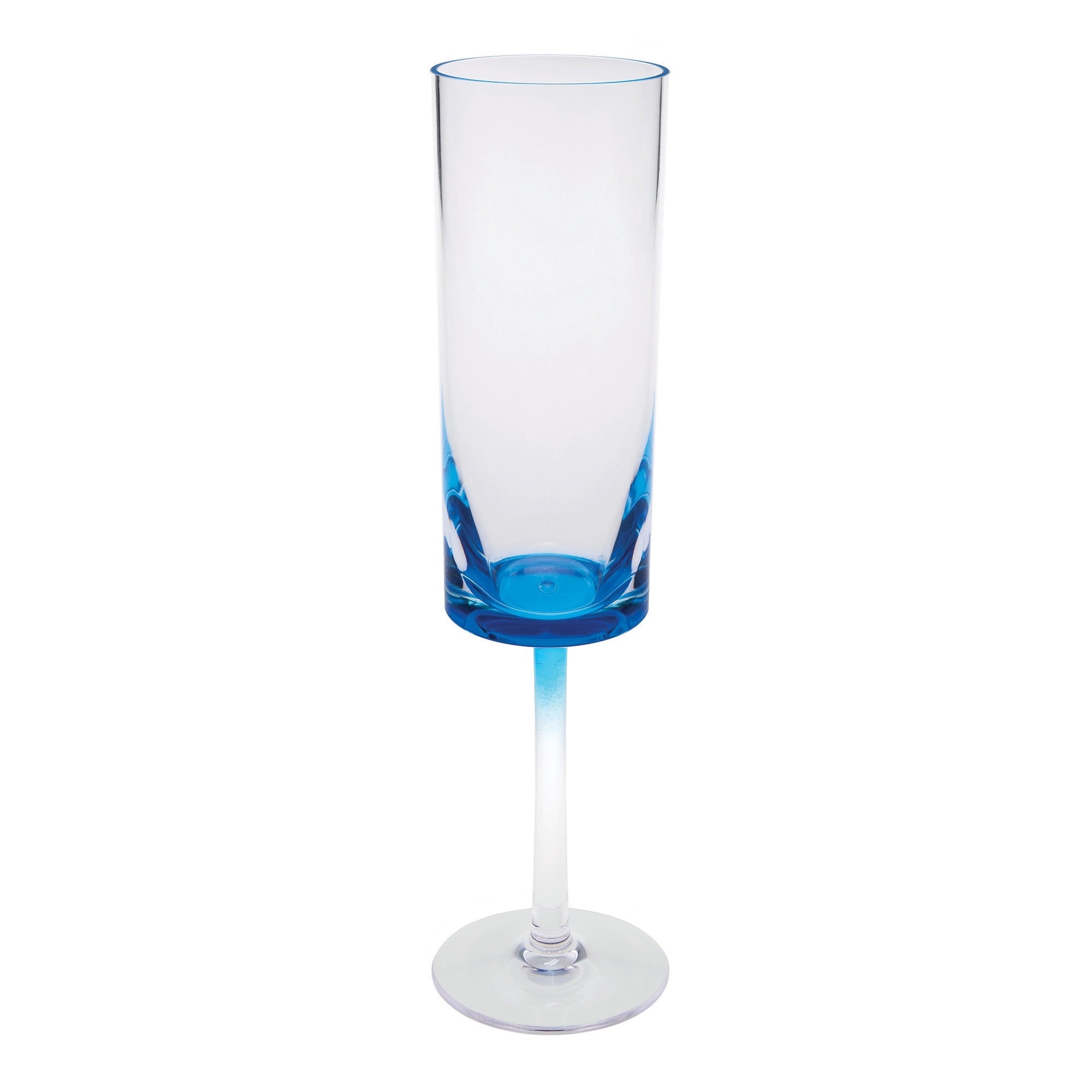Oval Halo Blue Acrylic Champagne Flutes Set of 4, Unbreakable Mimosa Glasses