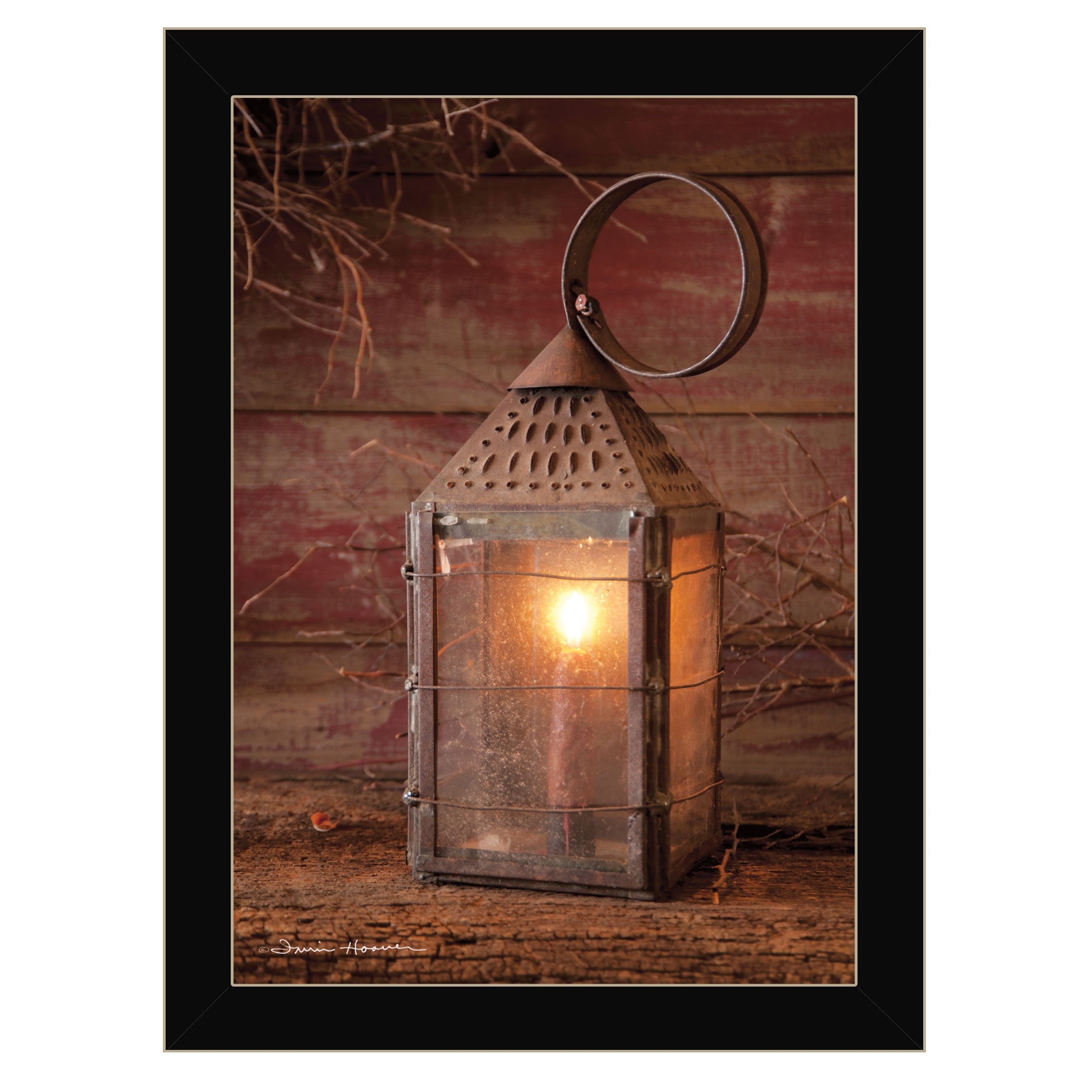 'Innkeeper's Lantern' By Irvin Hoover, Ready to Hang Framed Print, Black Frame