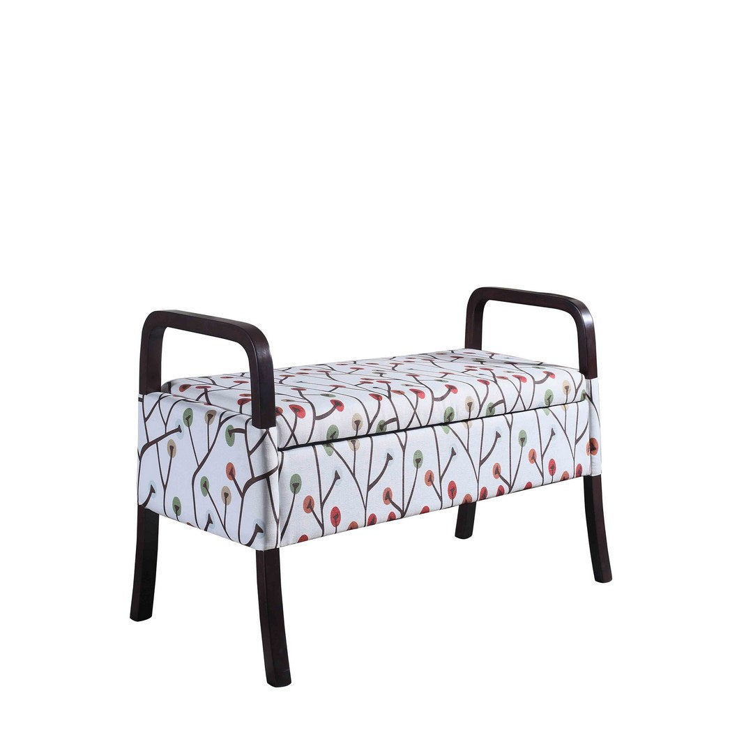 23.25' Tall Wooden Storage Seat, Cherry Blossom Print
