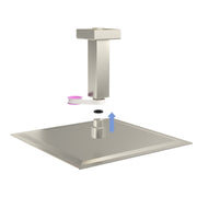 Brushed Nickel Ceiling Mounted 3' Shower Arm with Flange, Stainless Steel