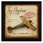 'Toy Airplane' By Mollie B., Printed Wall Art, Ready To Hang Framed Poster, Black Frame