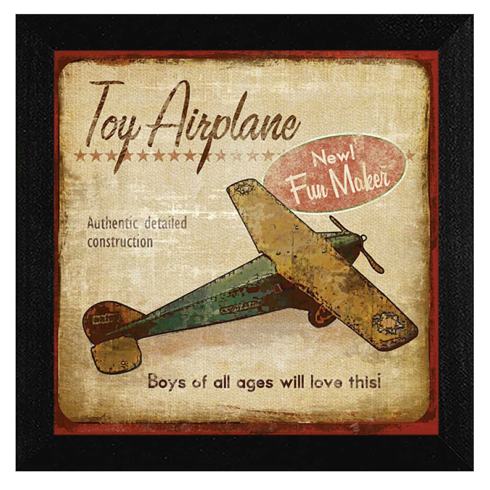 'Toy Airplane' By Mollie B., Printed Wall Art, Ready To Hang Framed Poster, Black Frame