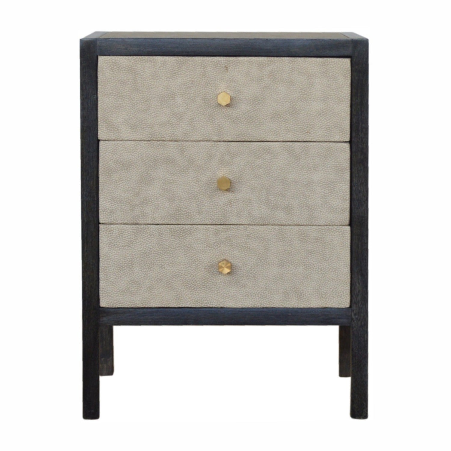 Artisan Furniture Solid Wood Faux Leather Nightstand